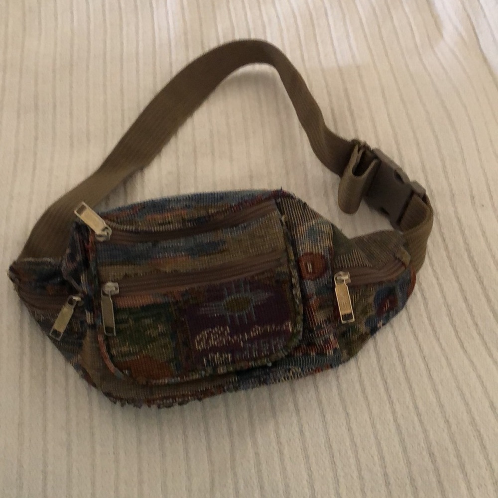 VTG Y2k boho Pioneer tapestry express Fanny waist hip bag